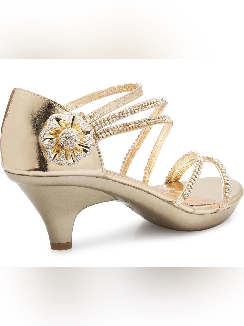 OLIVIA K Open Toe Strappy Rhinestone Dress Sandal Low Heel - Sz8.5 Worn Once!